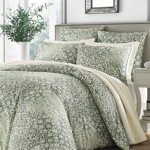 Green Abingdon Duvet Cover Set (Full/Queen) - Stone Cottage