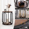 Bekrvio 19.7" Round Wood End Table, 2-Tier Industrial Side Table with Metal Frame - 4 of 4