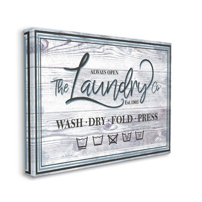 Stupell Industries The Laundry Co Sign Wash Fold Press Icons