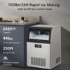 Commercial Undercounter Ice Maker Machine  - Stainless Steel Freestanding  Storage ， Cylinder Ice Cube Maker for Restaurants/Bars - 2 of 4