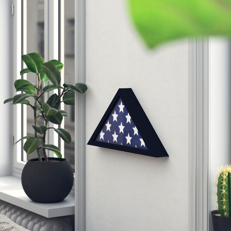 Emma and Oliver Rustic Military Flag Shadow Box for 9.5' x 5' American Veteran Burial Flag - Wall Mount or Freestanding, 6 of 13