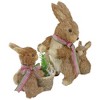 Northlight 12.5" Sisal Mommy and Baby Bunnies Easter Figure - 3 of 4