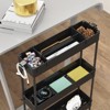 Aoibox Slim 4 Tier Rolling Storage Cart Mobile Organizer for Bathroom Kitchen Laundry Office Narrow Spaces Black - 2 of 4
