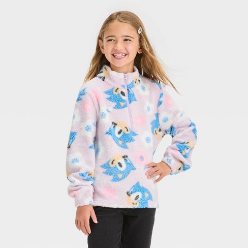 Girls' Sonic the Hedgehog Pullover Sweatshirt - Lavender XS