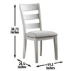 Solid Asian Hardwood Side Chair (Set of 2) with Shaped Ladderback, Upholstered Memory Foam Seat, Rolled Cap Rail, Tapered Legs - 2 of 4