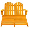vidaXL 2-Seater Patio Adirondack Chair&Ottoman Fir Wood Orange - 2 of 4