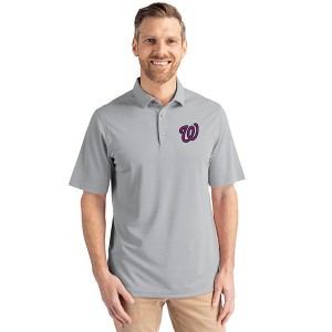 Washington Nationals Cutter & Buck Virtue Eco Pique Recycled Mens Big and Tall Polo - 1 of 1