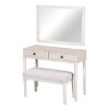 FURNIinspire Vanity Tables Modern Dressing Table Makeup Vanity Desk Set with Stool, Large Drawer Storage for Bedroom, White, 38.4"*16"*29.5" - 2 of 4