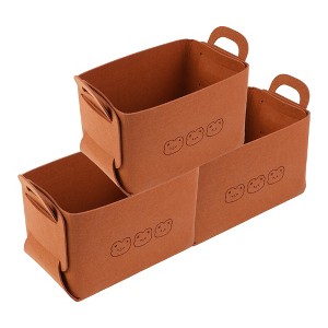 REGALWOVEN Chemical Fiber Collapsible Design Spacious Capacity Versatile Use Open Storage Bins 3 Pcs - 1 of 4