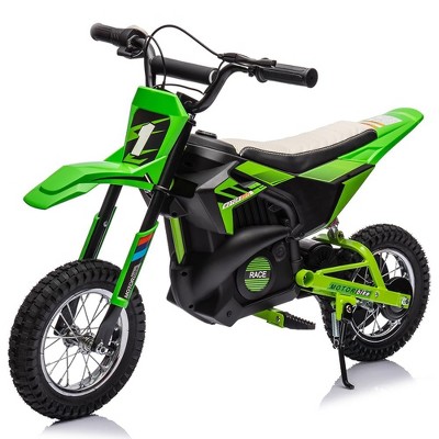 24V Electric Off-Road Motorcycle,250W Motor 13.6MPH Fast Speed Motocross,Leather Seat Dirt Bike