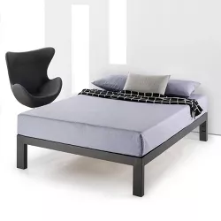 14" Just Mallet Metal Platform Bed Black - Mellow