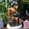 Sunnydaze Outdoor Polyresin Cascading Log and Buckets Solar Powered Water Fountain with Submersible Pump and Solar Panel - 30" - image 2 of 4
