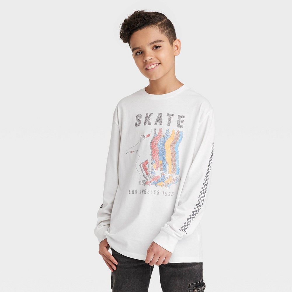 Boys' Skate Los Angeles 1996 Long Sleeve Graphic T-Shirt - art class White M