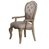 HomeRoots Set of Two Tufted Beige and Taupe Upholstered Fabric And Solid Wood Dining Arm Chairs - 4 of 4
