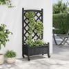 vidaXL Outdoor Wooden Brown Planter with Trellis - Solid Fir Wood, Ample Plant Space, Weather-Resistant, Ideal for Garden/Patio - 3 of 4