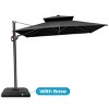 Crestlive Products 9'X11' Double Top Cantilever Umbrella UV30+ with Base Outdoor 360 Rotation 6 Heights Adjustable Offset Umbrella - 2 of 4