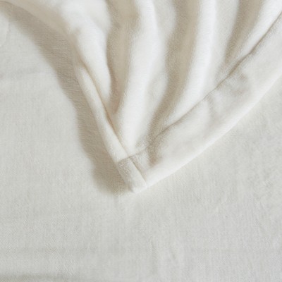 Ivory Full Size Plush Heated Winter Blanket