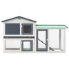 vidaXL Outdoor Large Rabbit Hutch Gray and White 57.1"x17.7"x33.1" Wood - 3 of 4
