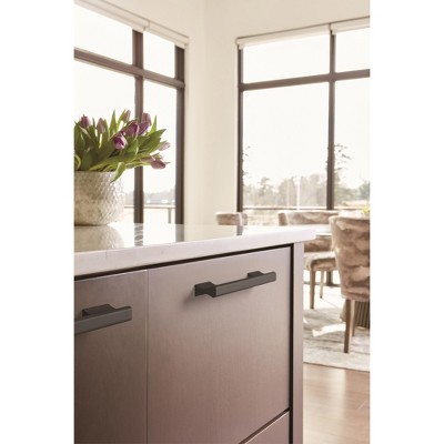 Matte Black Aluminum Modern Cabinet Drawer Pull with Mounting Hardware