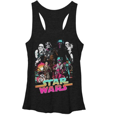 Women's Star Wars The Force Awakens Cartoon Racerback Tank Top - Black ...