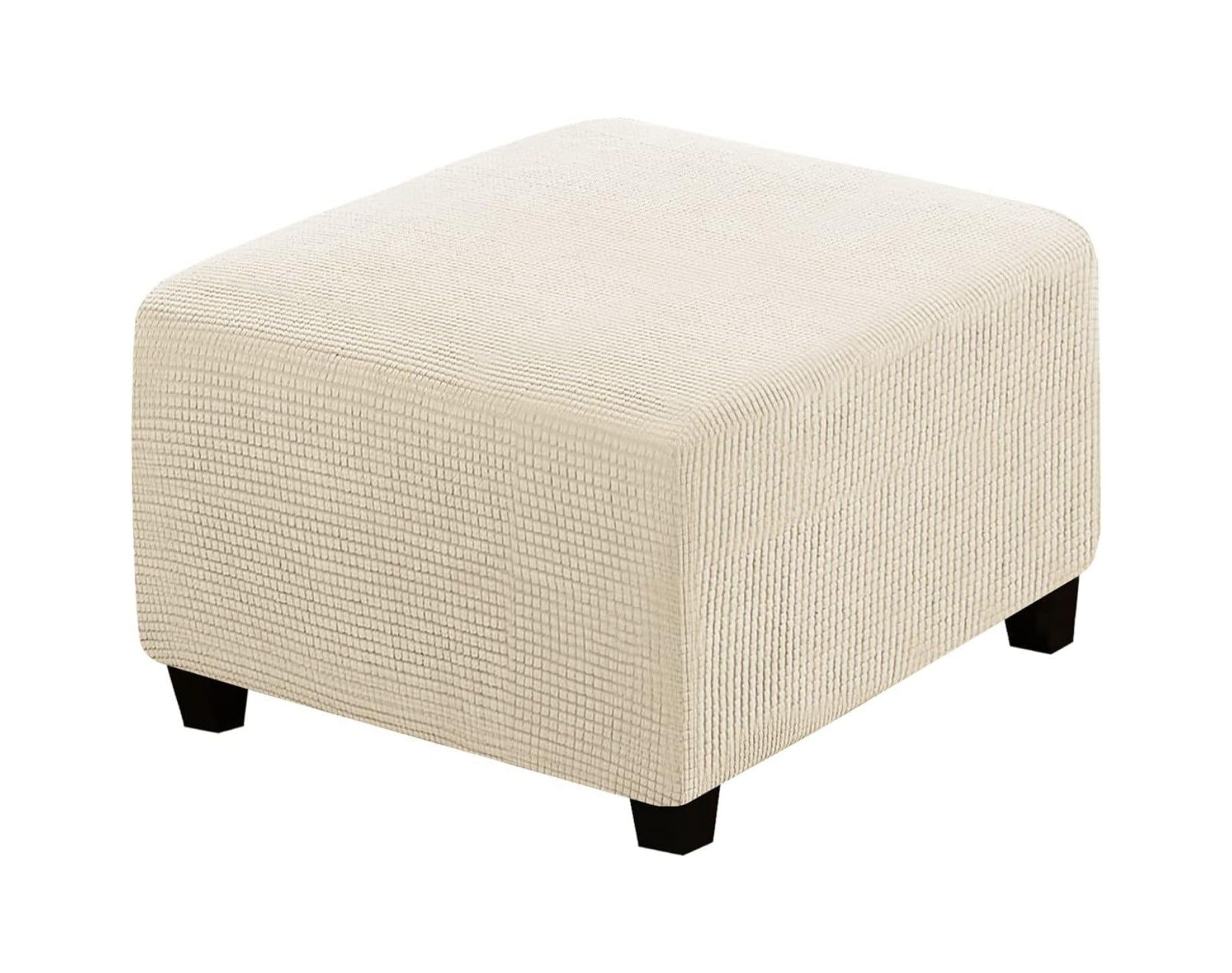 Ottoman Cover Slipcover Rectangle Fit Length Footrest Sofa Slipcovers Stool Cover NATURAL Square-Medium