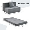 Costway Folding Mattress with Pillow 6 Inch Tri-fold Sofa Bed with High-Density Foam - image 3 of 4