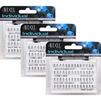 Ardell Individuals - Duralash Knot-Free Combo Pack #65063 Black Eyelashes (Bundle of 3 Packs)