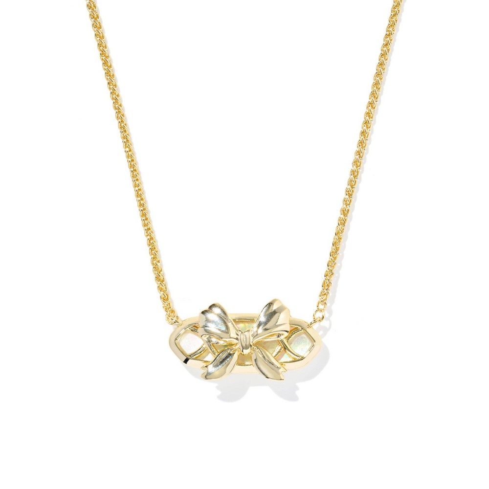 Kendra Scott Belle Bow Pendant Necklace - Gold/Iridescent