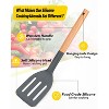 Itopfox Pack of 4 Silicone Cooking Utensils Set with Wooden Handle, Non Stick Spatulas and Heat Resistant Slotted Spoons for Frying, Serving, Turning - 3 of 4
