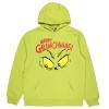 Seven Times Six Dr Seuss Grinch Merry Grinchmas Large Glaring Eyes Men's Graphic Hoodie Green - 2 of 4