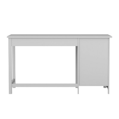 Gray Wood Home Office Desk with Drawer and Filing Cabinet