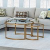 Metal Two Tier Glass Top Brass Coffee Table - Henn&Hart - 2 of 4