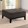 Simple Relax Square Ottoman with Storage in Gray - 2 of 4