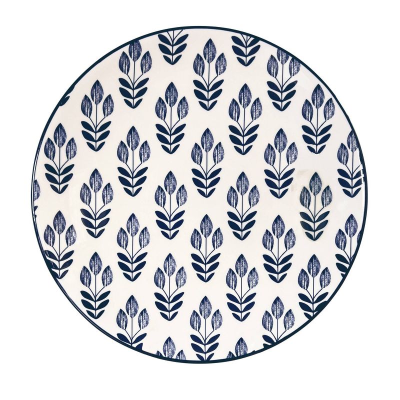 Baum Bros. 16pc Stoneware Dinnerware Set - White/Blue, 2 of 8