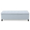 Grungis Contemporary Design Pouf Ottoman Bench with Storage, Versatile Foot Stools Ottoman with Flip-Top Seat for Bedroom, Living Room, Light Blue - 2 of 4
