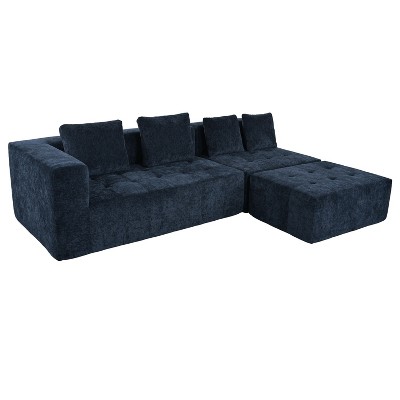 NicBex Modern 110" Sectional Sofa Modular L Shape Sofa Couch with 4 Cushions for Living Room Apartment