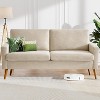 Dyonery 68" Sofa Fabric Couch Comfy Loveseat with Spring Cushion Solid Wood - 4 of 4