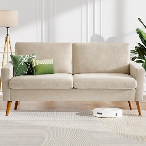 Vipbear 68" Sofa Fabric Couch,Comfy Loveseat with Spring Cushion, Solid Wood, Tool-Free Assembly - 1 of 4