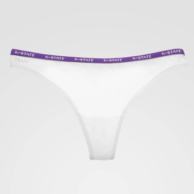 NCAA Kansas State Wildcats Thong with Logo Elastic - White XL