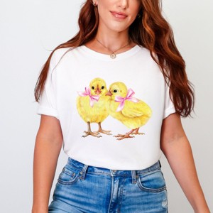 Simply Sage Market Coquette Yellow Chicks Garment Dyed Tee - 1 of 4