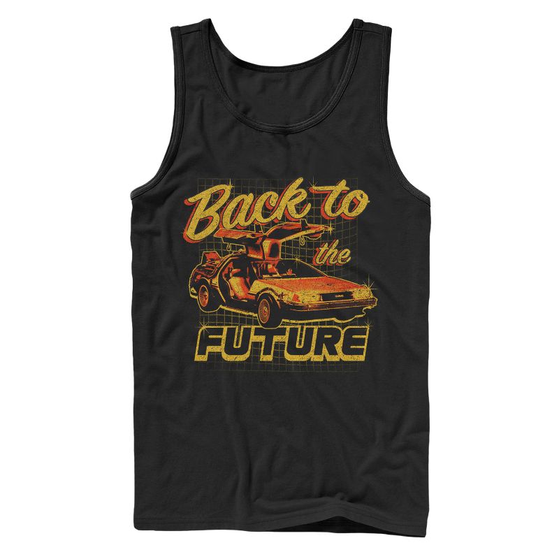 Men's Back to the Future DeLorean Schematic Print Tank Top, 1 of 5