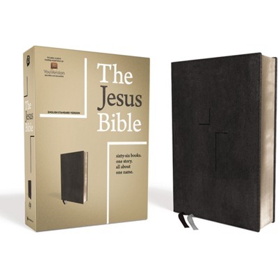 The Jesus Bible, ESV Edition, Leathersoft, Black - by  Zondervan (Leather Bound)
