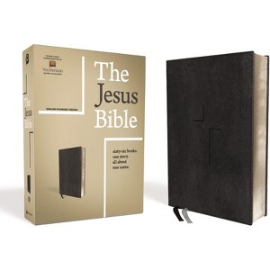 The Jesus Bible, ESV Edition, Leathersoft, Black - by  Zondervan (Leather Bound) - 1 of 1