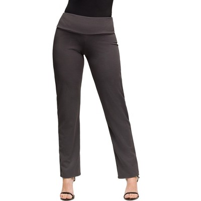 24seven Comfort Apparel Womens Comfortable Stretch High Waist Dress Pants