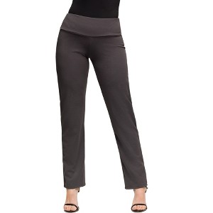 24seven Comfort Apparel Womens Comfortable Stretch High Waist Dress Pants - 1 of 4