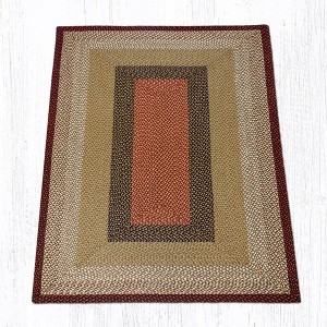 Earth Rugs Handwoven Burgundy/Mustard Oblong Braided Rug – Natural Jute Accent Rug - 1 of 1