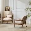 Sapphtopaz 2pc Accent Chair Rattan Backrest Sofa Lounge Chair, Solid Wood Frame Living Room Chair, Comfy Chair Arm Chair Furniture for Living Room - 4 of 4