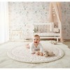 Makemake Organics GOTS Certified Organic Cotton Nursery Floor Rug Washable Reversible Thick Quilted (Round 48", Blossom) - 2 of 4