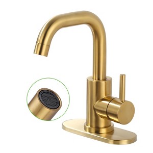 WOWOW Compact Single Handle Bar Kitchen Faucet with Deckplate - 1 of 4