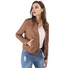 INSPIRE CHIC Women's Stand Collar Zip Up Biker Lightweight Moto Jacket - 3 of 4